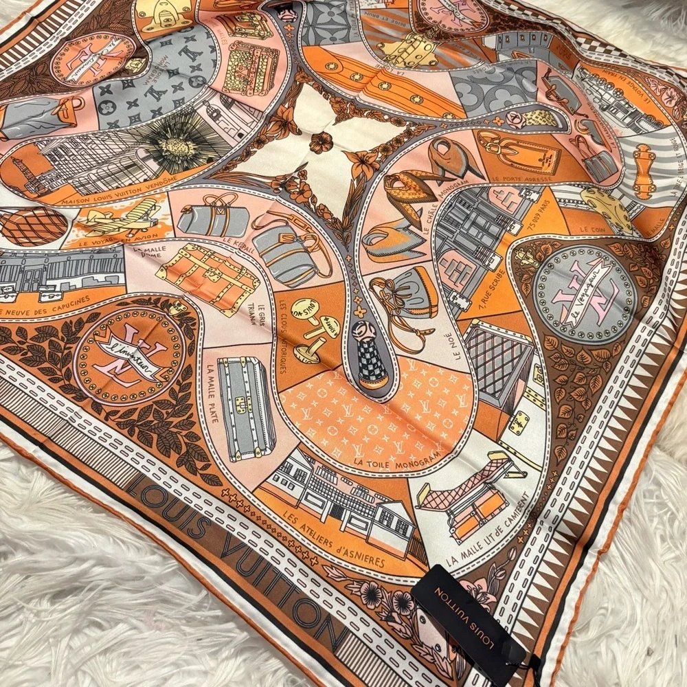 LOUIS VUlTTON luxury vibes 35x35 custom made design scarf ‼️LAST INE LEFT